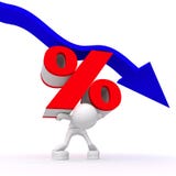 Percentage Rate Decrease Stock Images