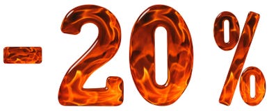 Percenten weg korting Minus 20, twintig percenten, cijfersisola stock afbeelding Percenten weg korting Minus 20, twintig percenten, cijfersisola stock afbeelding