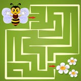 Percorso del ritrovamento dell'ape di aiuto da fiorire labirinto Gioco del labirinto per i bambini illustrazione vettoriale Percorso del ritrovamento dell'ape di aiuto da fiorire labirinto Gioco del labirinto per i bambini illustrazione vettoriale