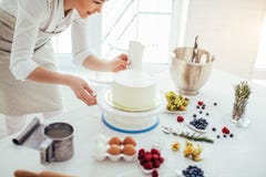 Perfect Smooth Chef Holding A Bench Scraper Vertically Agains The