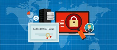 Perito ético certificado da segurança do hacker no padrão de papel da educação da empresa de consultoria da penetração do computa Foto de Stock Perito ético certificado da segurança do hacker no padrão de papel da educação da empresa de consultoria da penetração do computa Foto de Stock