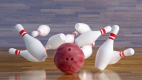 Pernos sensacionales del número 16 de la bola de bolos Imagen de archivo libre de regalías Pernos sensacionales del número 16 de la bola de bolos Imagen de archivo libre de regalías