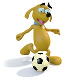 Perro que juega a fútbol Fotos de archivo Perro que juega a fútbol Fotos de archivo
