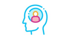 Person Avatar In Man Silhouette Mind Icon Animation