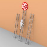 Person is choosing to climb the right ladder Royalty Free Stock Photography Person is choosing to climb the right ladder Royalty Free Stock Photography