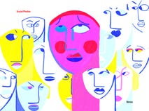 Person med social fobi och nödattack som ÄR LEDSNA vektor illustrationer Person med social fobi och nödattack som ÄR LEDSNA vektor illustrationer