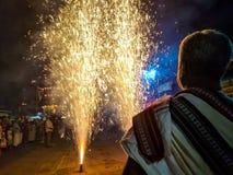 Person Watching Fireworks Stock Photography Person Watching Fireworks Stock Photography