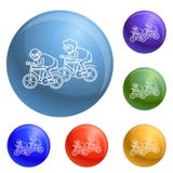 Persona anziana sul fondo di concetto della bicicletta, stile del profilo illustrazione vettoriale Persona anziana sul fondo di concetto della bicicletta, stile del profilo illustrazione vettoriale