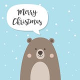 Personagem de banda desenhada do urso do Natal, um Brown bonito Teddy Bear com s ilustração royalty free Personagem de banda desenhada do urso do Natal, um Brown bonito Teddy Bear com s ilustração royalty free