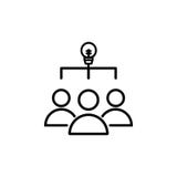 personal con el icono de la lámpara de la idea stock de ilustración personal con el icono de la lámpara de la idea stock de ilustración