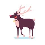 Personnage de dessin animé de sourire heureux de cerfs communs de Noël souriant avec des rais illustration de vecteur Personnage de dessin animé de sourire heureux de cerfs communs de Noël souriant avec des rais illustration de vecteur