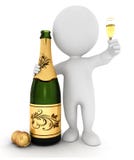 personnes 3d blanches avec le champagne illustration stock personnes 3d blanches avec le champagne illustration stock