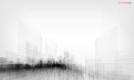 Perspective 3D render of building wireframe. Vector illustration. royalty free illustration Perspective 3D render of building wireframe. Vector illustration. royalty free illustration