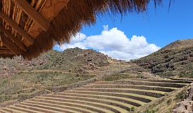 Peru, Pisac Pisaq - Inca ruins in the sacred valley in the Peruvian Andes royalty free stock photos Peru, Pisac Pisaq - Inca ruins in the sacred valley in the Peruvian Andes royalty free stock photos