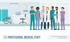 Pessoal médico no hospital ilustração royalty free Pessoal médico no hospital ilustração royalty free