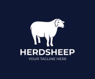 Pet sheep or agricultural animal, logo design. Ranch, farm, animal breeding, stock raising and animal husbandry, vector design Stock Photo Pet sheep or agricultural animal, logo design. Ranch, farm, animal breeding, stock raising and animal husbandry, vector design Stock Photo