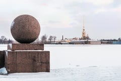 Peter and Paul Fortress in St. Petersburg in winter royalty free stock images Peter and Paul Fortress in St. Petersburg in winter royalty free stock images