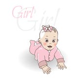 Petit bébé mignon Bébé garçon de rampement dans la combinaison bleue illustration libre de droits Petit bébé mignon Bébé garçon de rampement dans la combinaison bleue illustration libre de droits