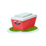 Petit réfrigérateur portatif, illustration de déplacement extérieure de vecteur d'élément sur un fond blanc illustration stock Petit réfrigérateur portatif, illustration de déplacement extérieure de vecteur d'élément sur un fond blanc illustration stock