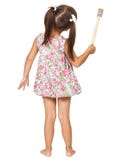 Petite fille avec le pinceau photo libre de droits Petite fille avec le pinceau photo libre de droits