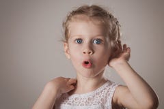 Petite fille choquée et étonnée Photographie stock Petite fille choquée et étonnée Photographie stock