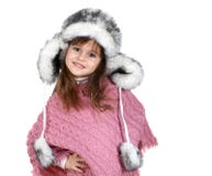 Petite fille dans le chapeau chaud photo libre de droits Petite fille dans le chapeau chaud photo libre de droits