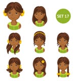 Petites filles africaines mignonnes avec la diverse coiffure illustration de vecteur Petites filles africaines mignonnes avec la diverse coiffure illustration de vecteur