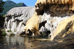 Petrified Fountain Of Réotier In The French Hautes-Alpes Stock Photography