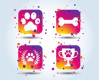 Pets иконы Знак лапки собаки Лавровый венок победителя иллюстрация штока Pets иконы Знак лапки собаки Лавровый венок победителя иллюстрация штока