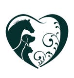 Pferde-, Hunde- und Katzenliebesherz