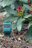 PH-meter in de tuin royalty-vrije stock afbeelding PH-meter in de tuin royalty-vrije stock afbeelding