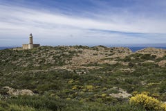 Phare de Sandalo de capo, St Pietro images libres de droits Phare de Sandalo de capo, St Pietro images libres de droits