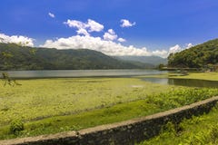 Phewa Lake a Colorful Sunny day Pokhara Nepal stock photography Phewa Lake a Colorful Sunny day Pokhara Nepal stock photography