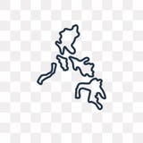Philippines map vector icon isolated on transparent background, stock illustration Philippines map vector icon isolated on transparent background, stock illustration