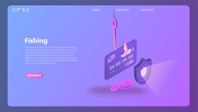 Phishing v?a el ejemplo isom?trico del concepto del vector de Internet stock de ilustración Phishing v?a el ejemplo isom?trico del concepto del vector de Internet stock de ilustración