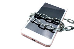 Phone hack theft lock chain. Network Security. Stock Photography Phone hack theft lock chain. Network Security. Stock Photography