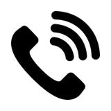 Phone vector icon. Isolated illustration of handset with signal. Flat style. EPS file available