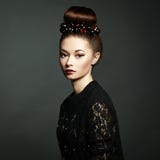 Photo of beautiful woman with magnificent hair. Perfect makeup Royalty Free Stock Image Photo of beautiful woman with magnificent hair. Perfect makeup Royalty Free Stock Image