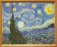 Photo of the famous original painting The starry night by Vincent Van Gogh royalty free stock photos Photo of the famous original painting The starry night by Vincent Van Gogh royalty free stock photos