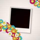 Photo frame with paper flowers royalty free illustration Photo frame with paper flowers royalty free illustration