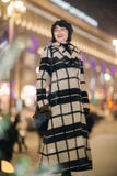 Photo of full-length girl in street on blurred background royalty free stock photography Photo of full-length girl in street on blurred background royalty free stock photography