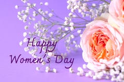 Photo greeting card with roses Happy Women`s Day royalty free stock image Photo greeting card with roses Happy Women`s Day royalty free stock image