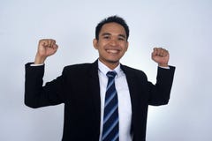 Photo image of asian businessman with very happy gersture isolated on white Stock Photos Photo image of asian businessman with very happy gersture isolated on white Stock Photos