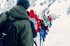 People hiking in mountains stock photos People hiking in mountains stock photos
