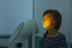Photo therapy. The clinic procedure which makes your skin more shiny, smooth and clean. royalty free stock images Photo therapy. The clinic procedure which makes your skin more shiny, smooth and clean. royalty free stock images