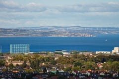 View of the Firth of Forth in Edinburgh and the Fife coastline stock image View of the Firth of Forth in Edinburgh and the Fife coastline stock image