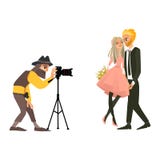 Photographer shooting a wedding couple Stock Photography Photographer shooting a wedding couple Stock Photography