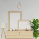 Photorealistic 3d render of simple scandinavian house interior with two a1 and a2 empty poster mockup template with wooden frame stock illustration Photorealistic 3d render of simple scandinavian house interior with two a1 and a2 empty poster mockup template with wooden frame stock illustration
