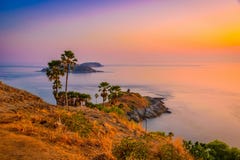 Phromthep cape viewpoint at twilight sky in Phuket Royalty Free Stock Photo Phromthep cape viewpoint at twilight sky in Phuket Royalty Free Stock Photo