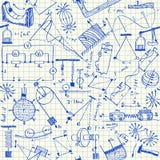Physics doodles seamless pattern